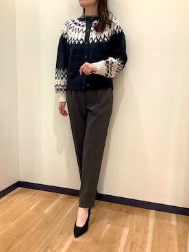 「TOKYO SHIRTS（トウキョウシャツ）のもちもち フリルネック プルオーバー（ニット/セーター）」を使った、BRICK HOUSE by Tokyo Shirts 盛岡南イオンモール店さん（レディース・163cm）の冬コーディネート