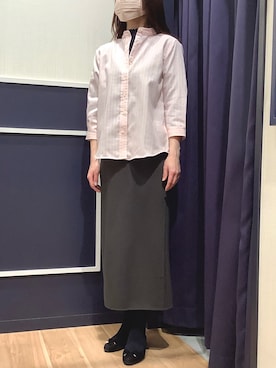 「スタンドカラー」｜BRICK HOUSE by Tokyo Shirts 盛岡南イオンモール店さん（レディース・161cm）の春コーディネート