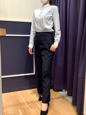 「スタンドカラー」｜BRICK HOUSE by Tokyo Shirts 盛岡南イオンモール店さん（レディース・163cm）の秋コーディネート