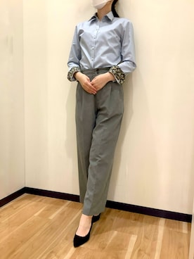 「アイテム（ビジネスシャツ）」を使った、BRICK HOUSE by Tokyo Shirts 盛岡南イオンモール店さん（レディース・163cm）の夏コーディネート