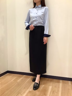 「アイテム（ビジネスシャツ）」を使った、BRICK HOUSE by Tokyo Shirts 盛岡南イオンモール店さん（レディース・161cm）の秋コーディネート