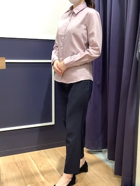 「アイテム（ビジネスシャツ、ピンク系）」を使った、BRICK HOUSE by Tokyo Shirts 盛岡南イオンモール店さん（レディース・163cm）の夏コーディネート