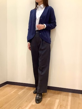 「アイテム（ビジネスシャツ）」を使った、BRICK HOUSE by Tokyo Shirts 盛岡南イオンモール店さん（レディース・161cm）の秋コーディネート