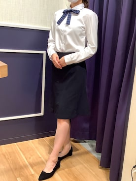 「シロシャツ」｜BRICK HOUSE by Tokyo Shirts 盛岡南イオンモール店さん（レディース・163cm）の秋コーディネート