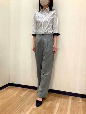 「アイテム（ビジネスシャツ）」を使った、BRICK HOUSE by Tokyo Shirts 盛岡南イオンモール店さん（レディース・161cm）の夏コーディネート
