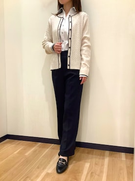 「アイテム（ビジネスシャツ）」を使った、BRICK HOUSE by Tokyo Shirts 盛岡南イオンモール店さん（レディース・161cm）の秋コーディネート