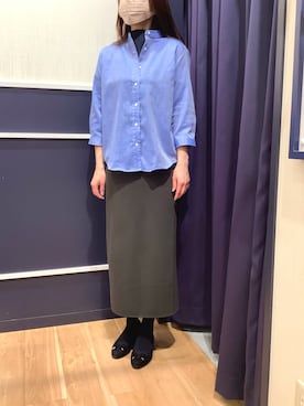 「スタンドカラーシャツ」｜BRICK HOUSE by Tokyo Shirts 盛岡南イオンモール店さん（レディース・161cm）の春コーディネート