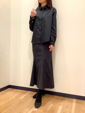 「アイテム（ビジネスシャツ）」を使った、BRICK HOUSE by Tokyo Shirts 盛岡南イオンモール店さん（レディース・161cm）の冬コーディネート