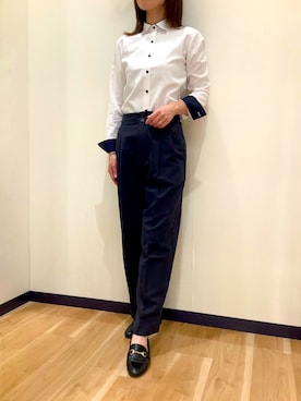 「アイテム（ビジネスシャツ）」を使った、BRICK HOUSE by Tokyo Shirts 盛岡南イオンモール店さん（レディース・160cm）の秋コーディネート