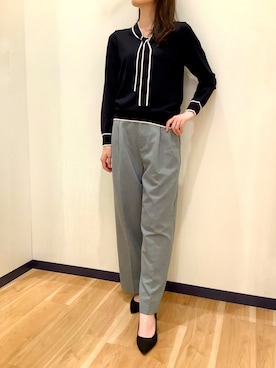 「ボウタイ」｜BRICK HOUSE by Tokyo Shirts 盛岡南イオンモール店さん（レディース・163cm）の秋コーディネート
