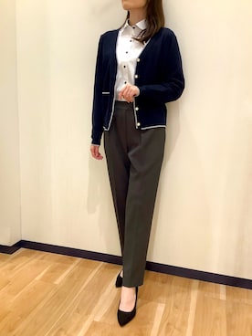 「アイテム（ビジネスシャツ）」を使った、BRICK HOUSE by Tokyo Shirts 盛岡南イオンモール店さん（レディース・163cm）の秋コーディネート