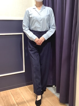 「アイテム（ビジネスシャツ、グリーン系）」を使った、BRICK HOUSE by Tokyo Shirts 盛岡南イオンモール店さん（レディース・163cm）の春コーディネート