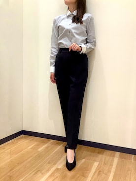 「アイテム（ビジネスシャツ）」を使った、BRICK HOUSE by Tokyo Shirts 盛岡南イオンモール店さん（レディース・163cm）の秋コーディネート