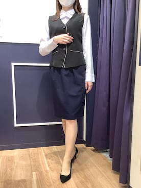 「リボンタイ」｜BRICK HOUSE by Tokyo Shirts 盛岡南イオンモール店さん（レディース・163cm）の冬コーディネート
