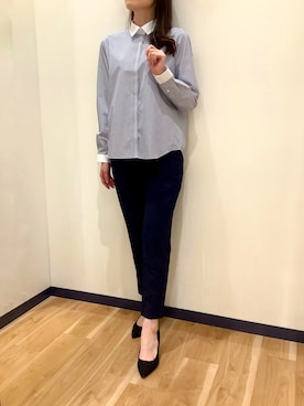 「アイテム（ビジネスシャツ）」を使った、BRICK HOUSE by Tokyo Shirts 盛岡南イオンモール店さん（レディース・163cm）の冬コーディネート