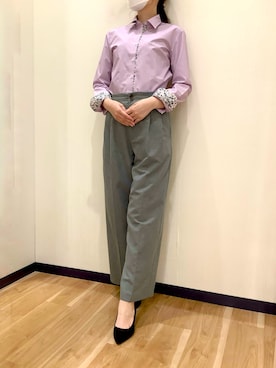 「アイテム（ビジネスシャツ）」を使った、BRICK HOUSE by Tokyo Shirts 盛岡南イオンモール店さん（レディース・163cm）の夏コーディネート