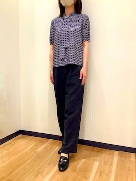 「ボウタイブラウス」｜BRICK HOUSE by Tokyo Shirts 盛岡南イオンモール店さん（レディース・161cm）の夏コーディネート