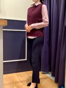 「アイテム（ベスト、パープル系）」を使った、BRICK HOUSE by Tokyo Shirts 盛岡南イオンモール店さん（レディース・163cm）の夏コーディネート