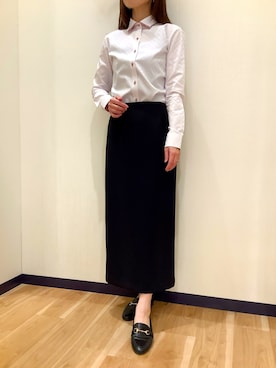 「アイテム（ビジネスシャツ）」を使った、BRICK HOUSE by Tokyo Shirts 盛岡南イオンモール店さん（レディース・161cm）の秋コーディネート