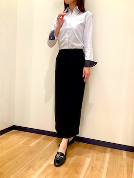 「アイテム（ビジネスシャツ）」を使った、BRICK HOUSE by Tokyo Shirts 盛岡南イオンモール店さん（レディース・161cm）の夏コーディネート