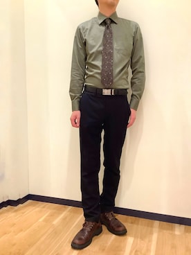 「アイテム（ビジネスシャツ）」を使った、BRICK HOUSE by Tokyo Shirts 盛岡南イオンモール店さん（メンズ・175cm）の冬コーディネート
