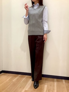 「アイテム（ビジネスシャツ）」を使った、BRICK HOUSE by Tokyo Shirts 盛岡南イオンモール店さん（レディース・161cm）の秋コーディネート