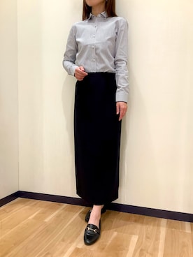 「アイテム（ビジネスシャツ）」を使った、BRICK HOUSE by Tokyo Shirts 盛岡南イオンモール店さん（レディース・161cm）の秋コーディネート
