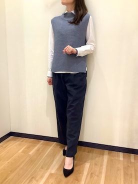 「アイテム（ビジネスシャツ）」を使った、BRICK HOUSE by Tokyo Shirts 盛岡南イオンモール店さん（レディース・163cm）の秋コーディネート