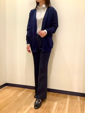 「アイテム（ビジネスシャツ）」を使った、BRICK HOUSE by Tokyo Shirts 盛岡南イオンモール店さん（レディース・161cm）の秋コーディネート