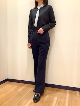 「ボウタイブラウス」｜BRICK HOUSE by Tokyo Shirts 盛岡南イオンモール店さん（レディース・161cm）の秋コーディネート