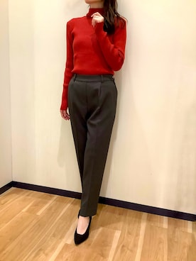 「オフィススタイル」｜「アイテム（パンツ）」を使った、BRICK HOUSE by Tokyo Shirts 盛岡南イオンモール店さん（レディース・163cm）の冬コーディネート