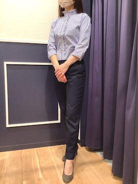 「スタンドカラー」｜BRICK HOUSE by Tokyo Shirts 盛岡南イオンモール店さん（レディース・161cm）の春コーディネート