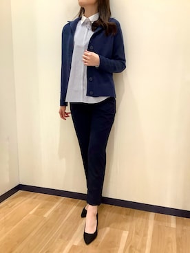 「アイテム（ビジネスシャツ）」を使った、BRICK HOUSE by Tokyo Shirts 盛岡南イオンモール店さん（レディース・163cm）の冬コーディネート