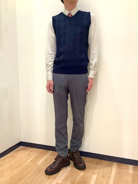 「アイテム（ビジネスシャツ）」を使った、BRICK HOUSE by Tokyo Shirts 盛岡南イオンモール店さん（メンズ・175cm）の秋コーディネート