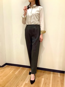 「アイテム（ビジネスシャツ）」を使った、BRICK HOUSE by Tokyo Shirts 盛岡南イオンモール店さん（レディース・163cm）の秋コーディネート