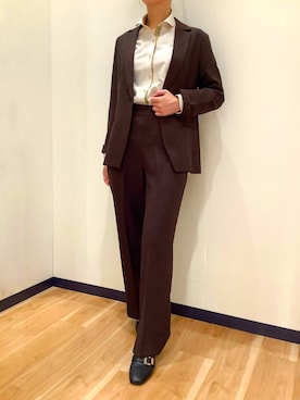 「アイテム（ビジネスシャツ）」を使った、BRICK HOUSE by Tokyo Shirts 盛岡南イオンモール店さん（レディース・158cm）の秋コーディネート