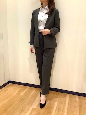 「アイテム（ビジネスシャツ）」を使った、BRICK HOUSE by Tokyo Shirts 盛岡南イオンモール店さん（レディース・163cm）の秋コーディネート