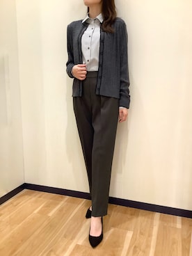 「アイテム（ビジネスシャツ）」を使った、BRICK HOUSE by Tokyo Shirts 盛岡南イオンモール店さん（レディース・163cm）の秋コーディネート