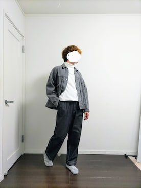 「WYM LIDNM（ウィム バイ リドム）のアイテム（デニムジャケット）」を使った、えせ_eseさん（メンズ・176cm）の秋コーディネート