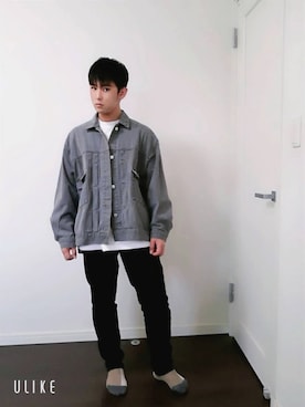 「WYM LIDNM（ウィム バイ リドム）のアイテム（デニムジャケット）」を使った、えせ_eseさん（メンズ・160cm）の春コーディネート