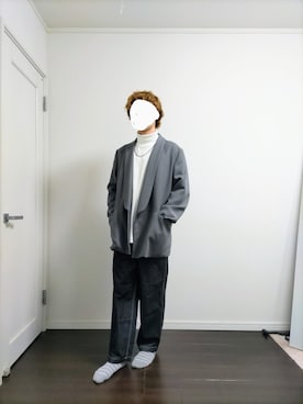 「ショールカラー」｜「アイテム（テーラードジャケット）」を使った、えせ_eseさん（メンズ・176cm）の秋コーディネート
