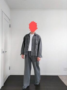 「WYM LIDNM（ウィム バイ リドム）のアイテム（デニムジャケット）」を使った、えせ_eseさん（メンズ・175cm）の春コーディネート