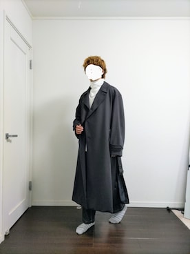 「LIDNM（リドム）のアイテム（トレンチコート）」を使った、えせ_eseさん（メンズ・176cm）の秋コーディネート