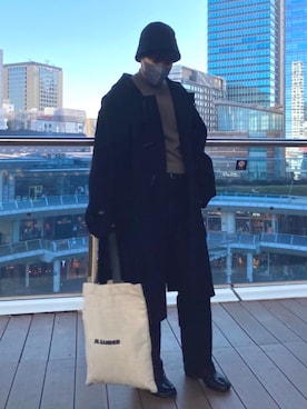 「マルジェラ」｜「アイテム（ダッフルコート）」を使った、taKa_さん（メンズ・176cm）の冬コーディネート