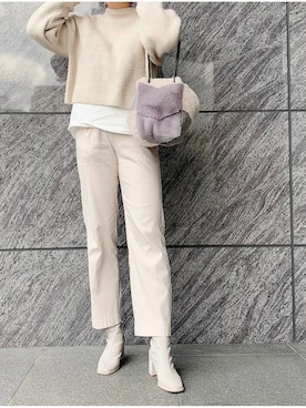 「消えそうな色コーデ」｜「アイテム（ブーツ）」を使った、ayakaさん（レディース・163cm）の冬コーディネート