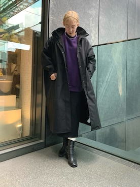 「Uiscel（ユイセル）のアイテム（モッズコート）」を使った、ayakaさん（レディース・163cm）の冬コーディネート