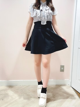 「titty＆Co. PETIT by poyo（ティティーアンドコープティバイポヨ）のアイテム（シャツ/ブラウス）」を使った、norika🌙🤍さん（レディース・158cm）の夏コーディネート