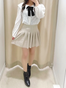 「titty＆Co. PETIT（ティティアンドコープティ）のアイテム（スカート）」を使った、norika🌙🤍さん（レディース・158cm）の冬コーディネート