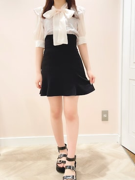 「titty＆Co. PETIT by poyo（ティティーアンドコープティバイポヨ）のアイテム（シャツ/ブラウス）」を使った、norika🌙🤍さん（レディース・158cm）の春コーディネート