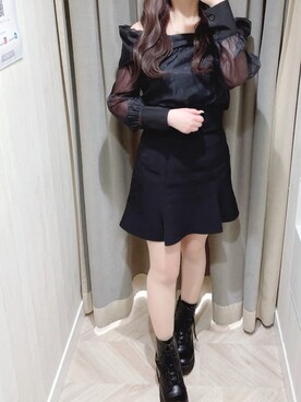 「titty＆Co. PETIT by poyo（ティティーアンドコープティバイポヨ）のアイテム（シャツ/ブラウス）」を使った、norika🌙🤍さん（レディース・158cm）の春コーディネート